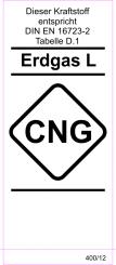 Kraftstoff DIN-Aufkleber "Erdgas L CNG" 