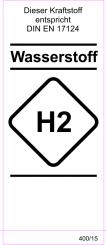 Kraftstoff DIN-Aufkleber "Wasserstoff" 