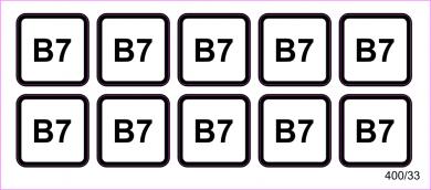 10 Aufkleber für Zapfpistolen "B 7" (Ø 13 mm) 