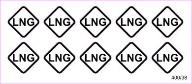 10 Aufkleber für Zapfpistolen "LNG" (Ø 13 mm) 