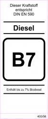 Kraftstoff DIN-Aufkleber "Diesel" 