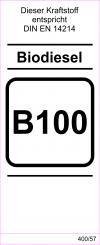 Kraftstoff DIN-Aufkleber "Biodiesel" 