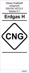 Kraftstoff DIN-Aufkleber "Erdgas H CNG" 