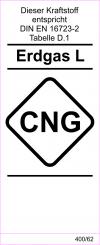 Kraftstoff DIN-Aufkleber "Erdgas L CNG" 