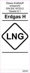 Kraftstoff DIN-Aufkleber "Erdgas H LNG" 
