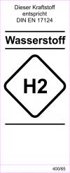 Kraftstoff DIN-Aufkleber "Wasserstoff" 
