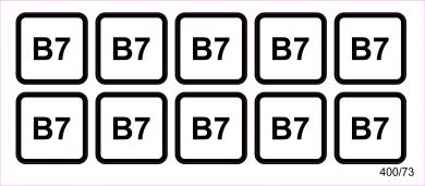 10 Aufkleber für Zapfpistolen "B7" (Ø 26 mm) 