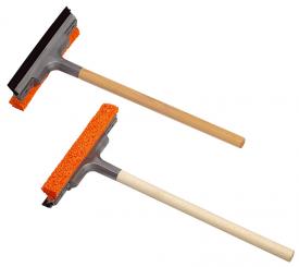 5 Scheibenreiniger, Gummischwamm, Holzgriff 