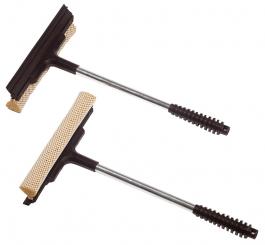 5 Scheibenreiniger, Moltoprenschwamm mit Fliegennetz, Alu-Rohr 