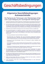 Schild DIN A 3: AGB für Autowaschstraßen 