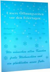2 Plakate DIN A1 Öffnungszeiten an Heiligabend und Silvester 