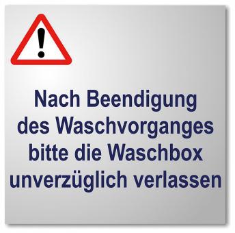 Nach Beendigung ... Schild