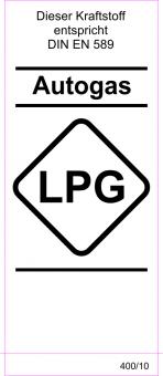 Kraftstoff DIN-Aufkleber "Autogas LPG" 