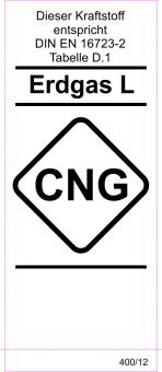 Kraftstoff DIN-Aufkleber "Erdgas L CNG" 