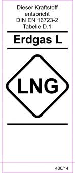 Kraftstoff DIN-Aufkleber "Erdgas L LNG"" 