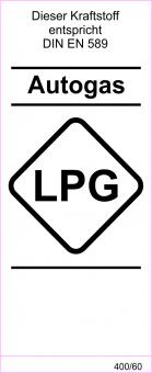 Kraftstoff DIN-Aufkleber "Autogas LPG" 