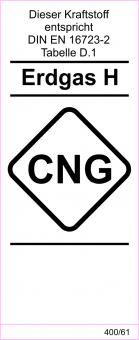 Kraftstoff DIN-Aufkleber "Erdgas H CNG" 