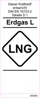 Kraftstoff DIN-Aufkleber "Erdgas L LNG" 