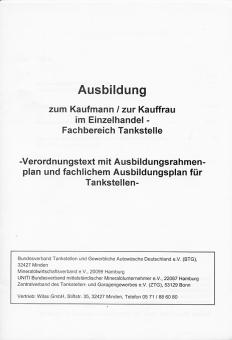 Ausbildungsrahmenplan Kaufmann/Kauffrau im Einzelhandel, Fachbereich Tankstelle 