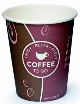 Kaffeebecher "Coffee to go", Motiv: enjoy - relax- fresh, 0,3 l (1.000 Stück) 