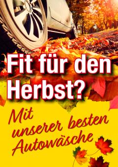 Plakat Autowäsche "Herbst" 2 Stück