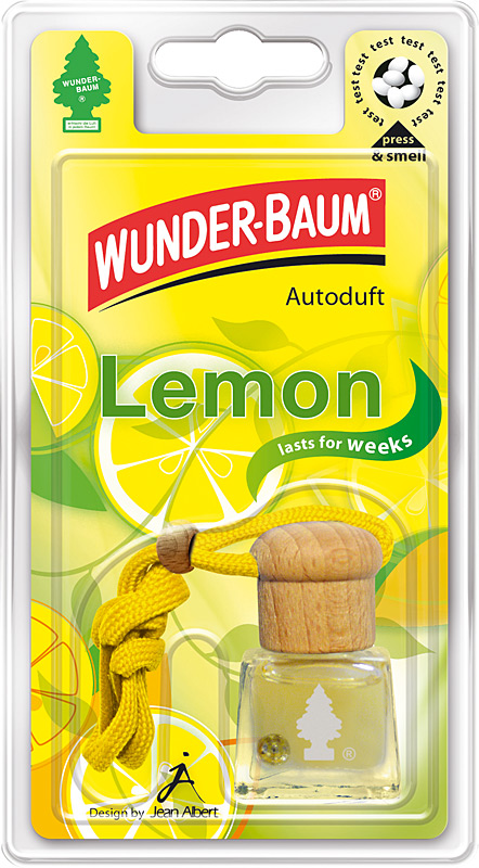 witas b2b-Shop, 4 Wunderbaum Auto-Duftflakons Lemon
